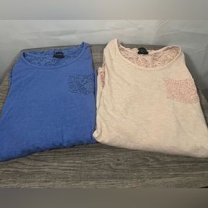 Ladies' Rue21Relaxed Fit, Crochet-back Tops (Lot of 2)